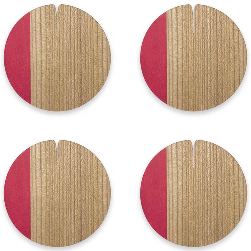 Lignis Coaster Lignis Nelumbo Coaster Large Set Of 4, Colors Red Brand