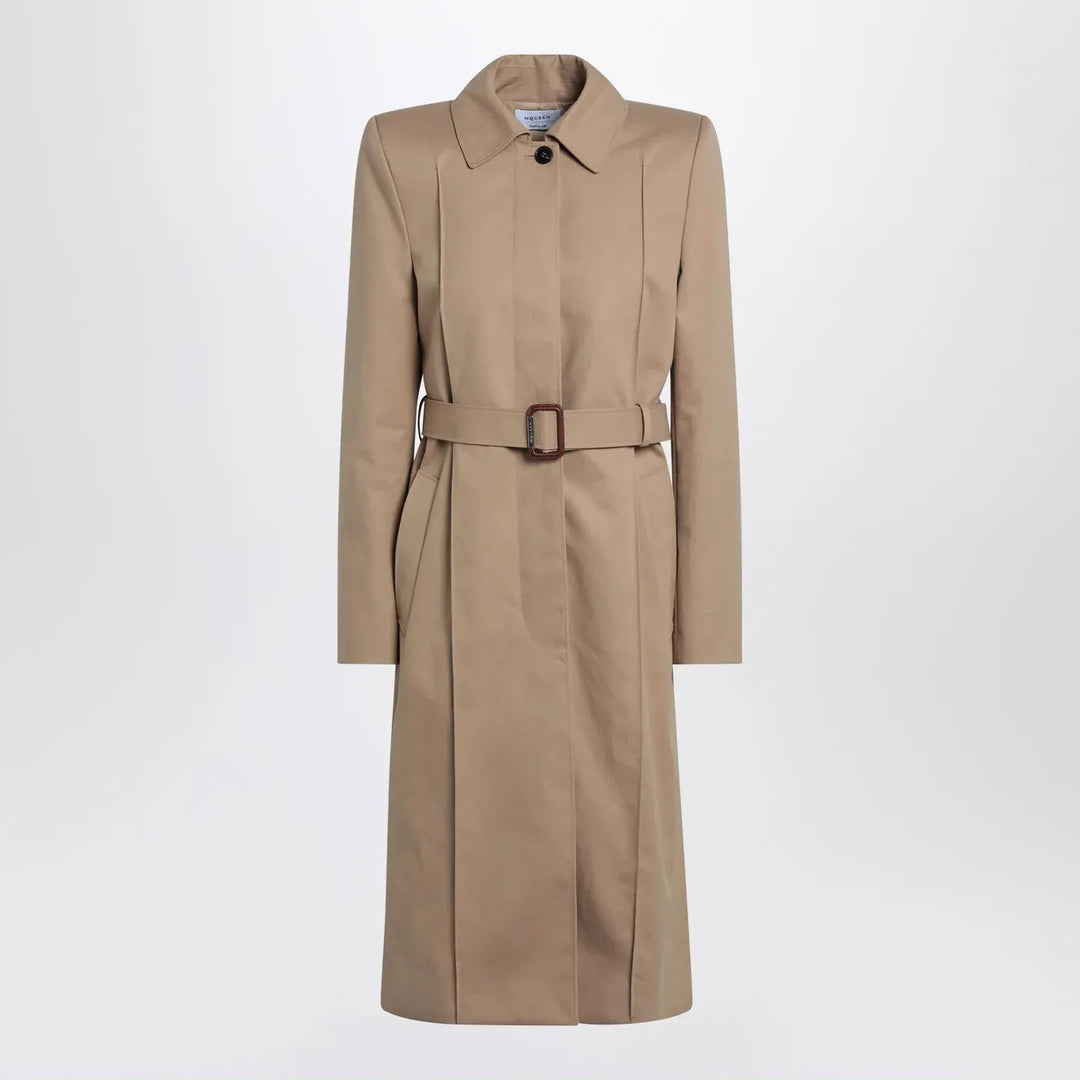 Alexander McQueen - Beige trench coat with belt Brand Coats &amp; Jackets 44  IT