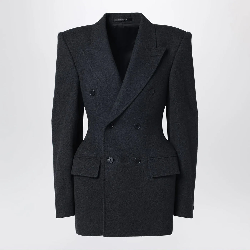 Balenciaga - Grey double-breasted cashmere jacket Brand Coats & Jackets 38  FR