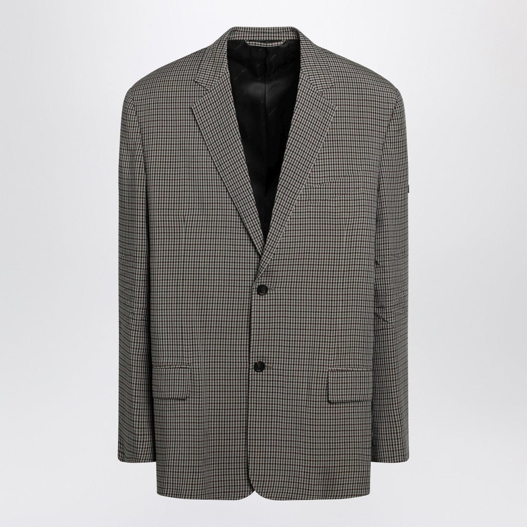 Coats & Jackets 48 IT Balenciaga - Khaki and brown gingham jacket Brand