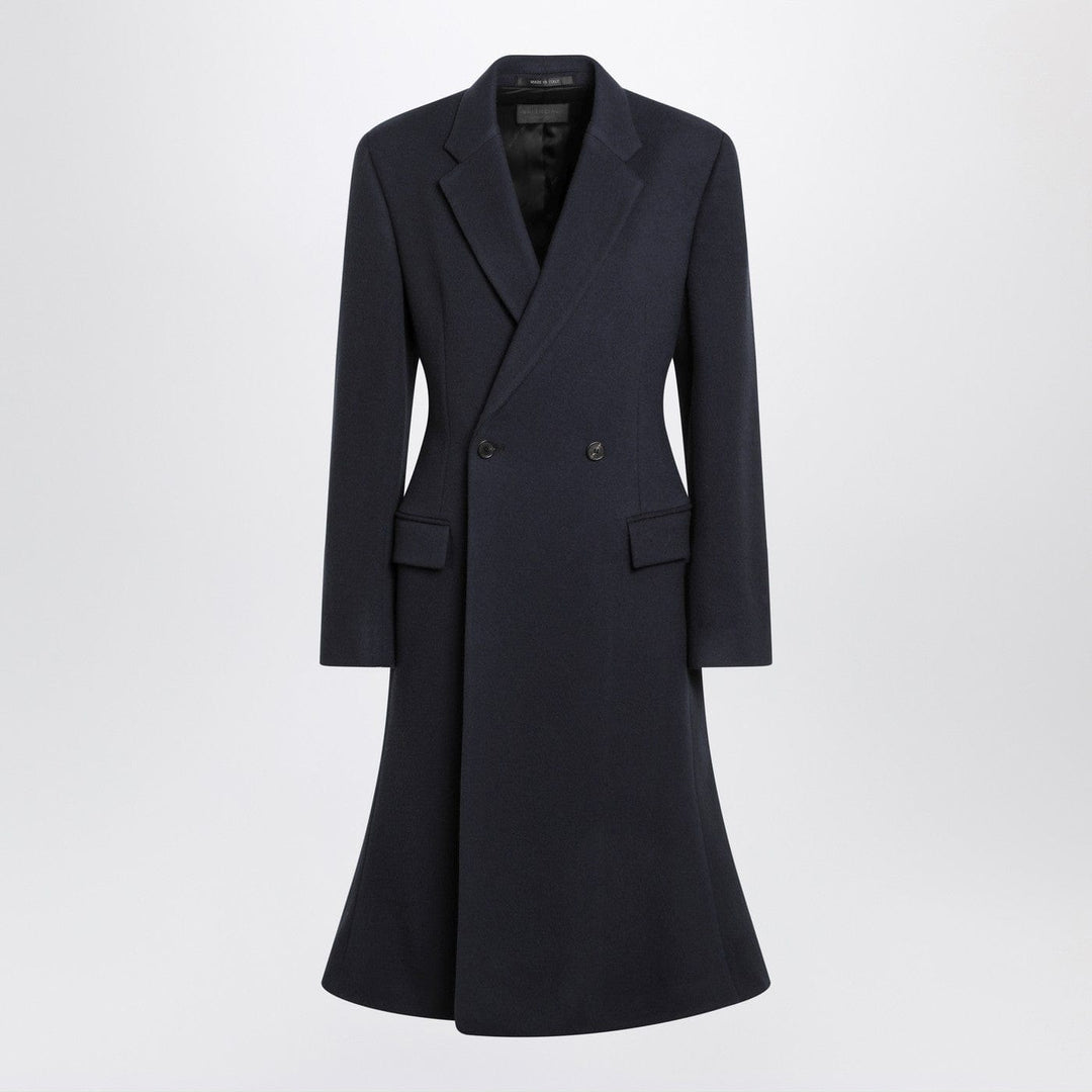 Coats & Jackets 38  FR Balenciaga - Navy blue Midi Godet wool coat Brand