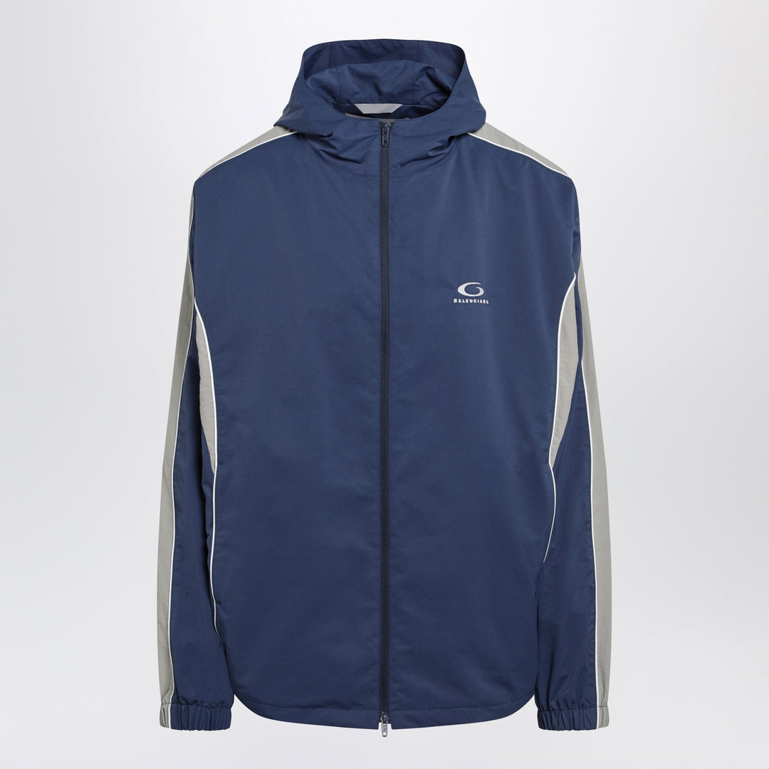 Coats & Jackets Balenciaga - Washed-effect technical satin track jacket in navy Brand