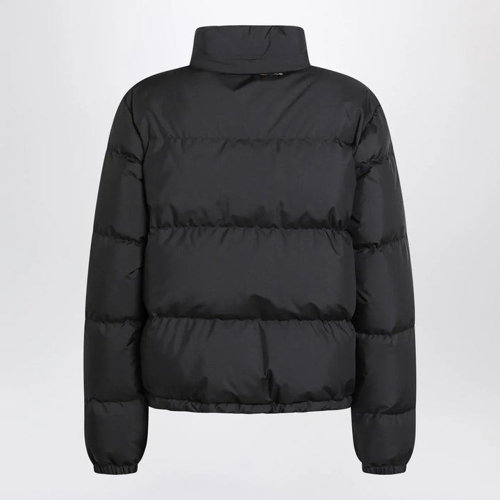 Burberry - Black zip-up puffer jacket with Check detail Brand Coats &amp; Jackets
