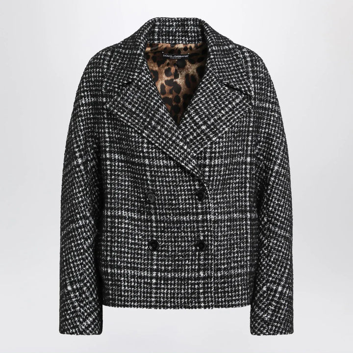 Dolce&amp;Gabbana - Black/white houndstooth jacket Brand Coats &amp; Jackets 42  IT