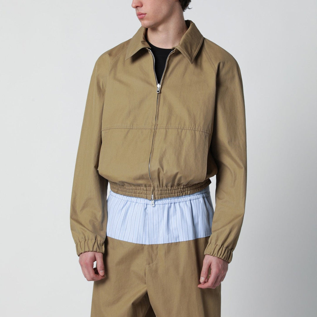 Coats & Jackets Dries Van Noten - Beige cotton-blend zip-up jacket Brand