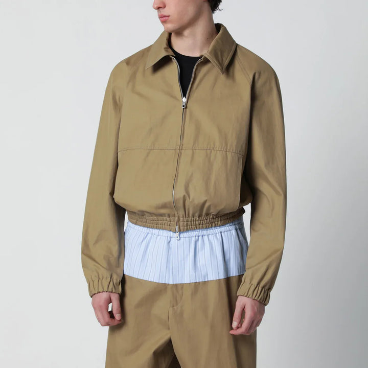 Dries Van Noten - Beige cotton-blend zip-up jacket Brand Coats &amp; Jackets M