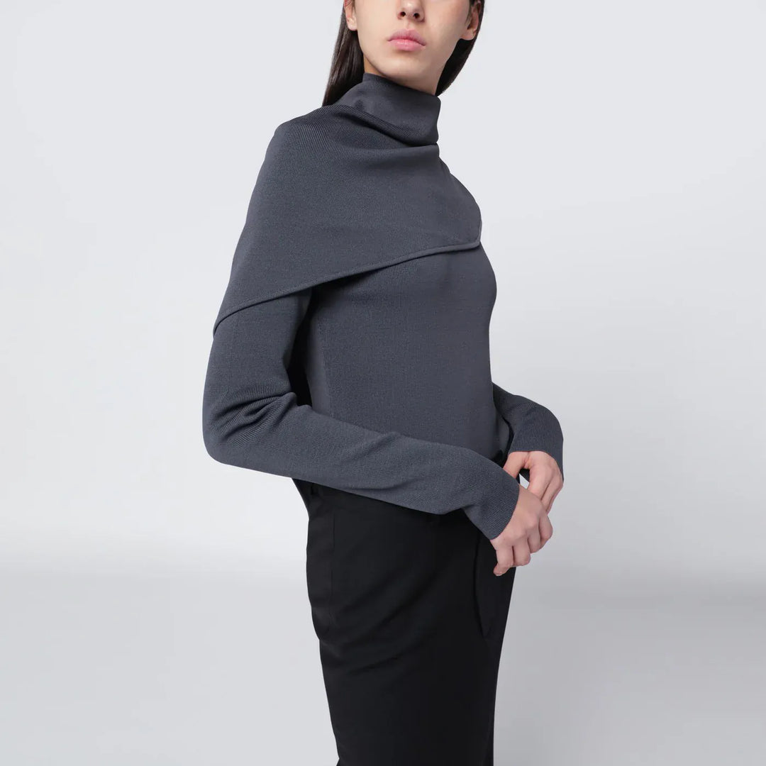 Entire Studios - Grey turtleneck sweater with cape detail Brand Coats &amp; Jackets XS/S