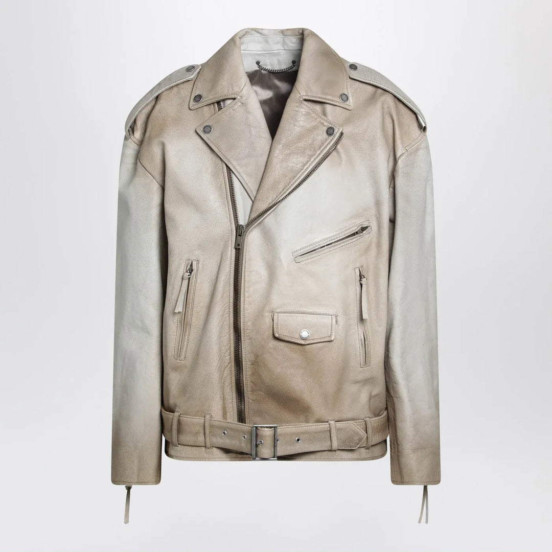 Golden Goose - Beige leather Phoebe jacket Brand Coats &amp; Jackets S