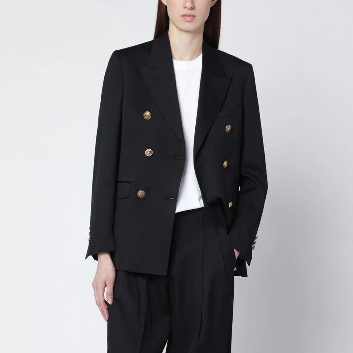 Golden Goose - Black double-breasted wool jacket Brand Coats &amp; Jackets 44  IT