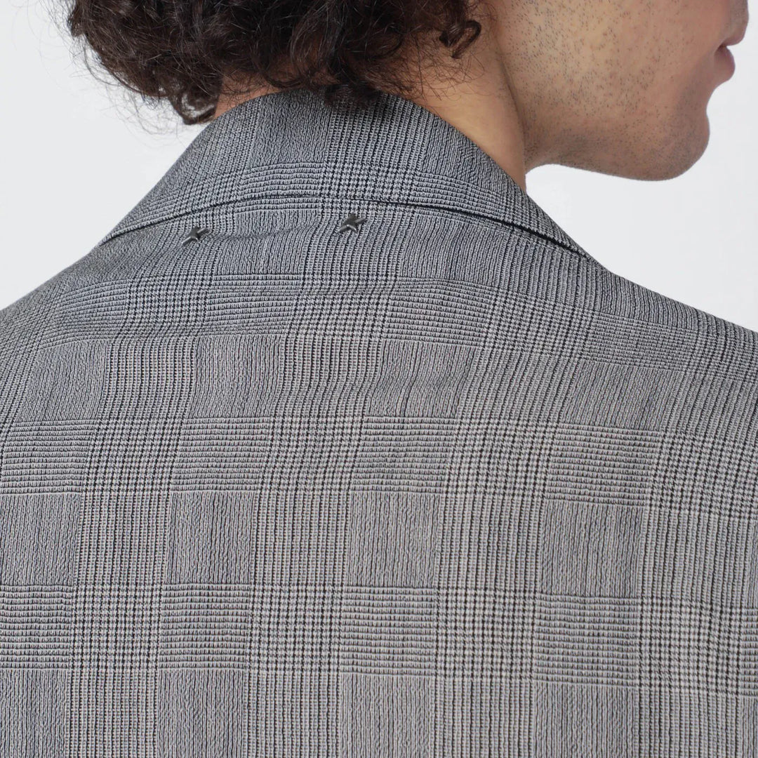 Golden Goose - Grey single-breasted Prince of Wales jacket Brand Coats &amp; Jackets