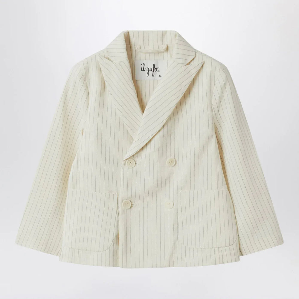 Il Gufo - Double-breasted jacket in pinstriped cotton Brand Coats & Jackets 10