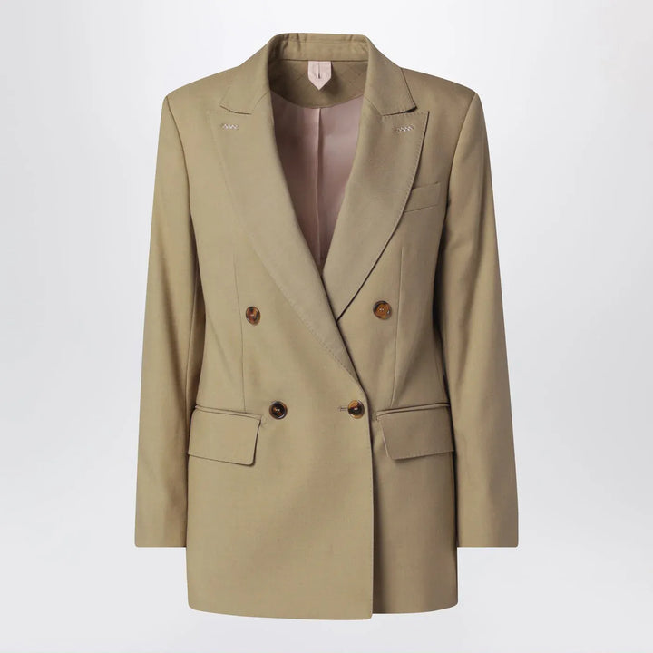 Max Mara - Camel wool-blend double-breasted jacket Brand Coats &amp; Jackets 40  IT