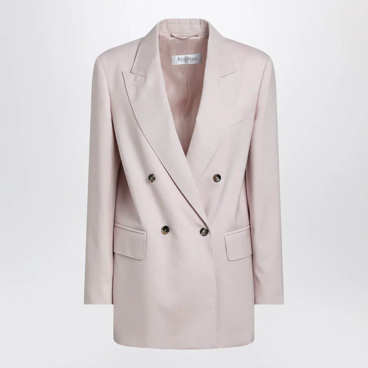 Max Mara - Dusty beige double-breasted wool-blend jacket Brand Coats &amp; Jackets 40  IT