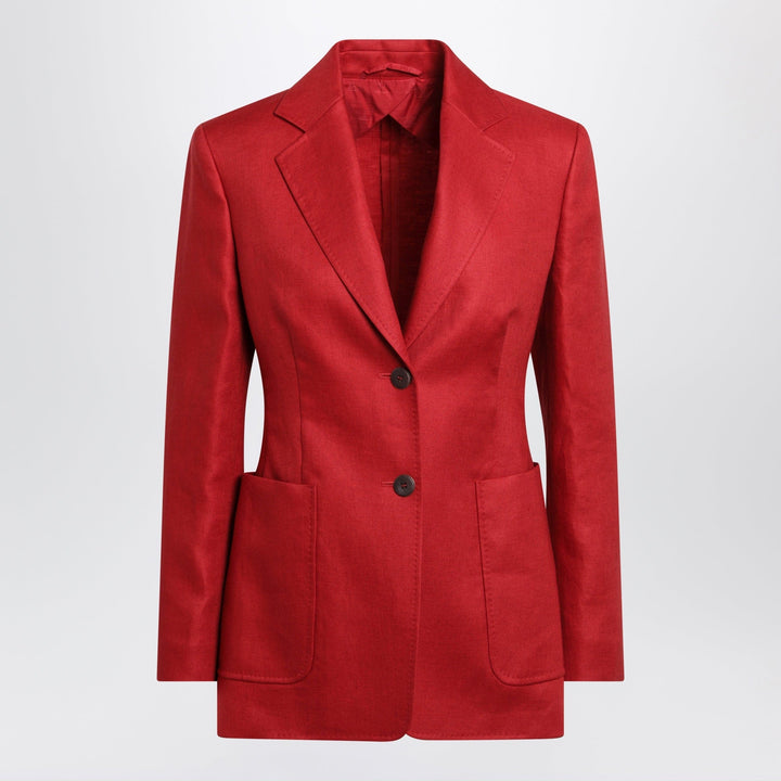 Coats &amp; Jackets Max Mara - Semi-fitted single-breasted blazer in red linen Brand