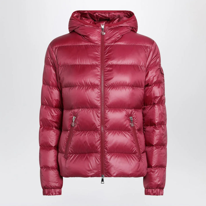 Moncler - Glesse short padded jacket with hood in red Brand Coats &amp; Jackets 1