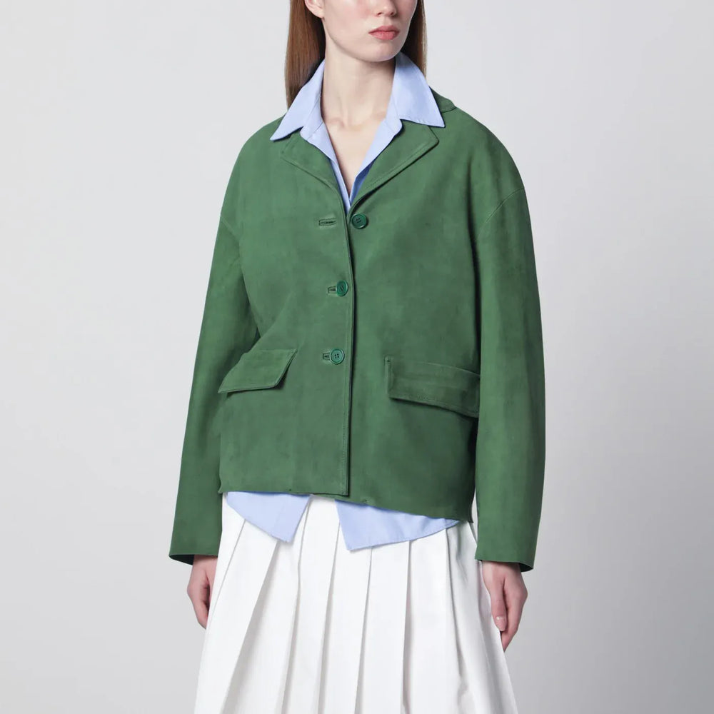 Salvatore Santoro - Green suede jacket Brand Coats & Jackets 42  IT