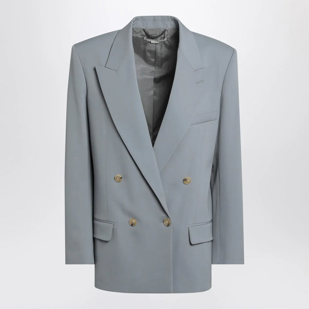 Stella McCartney - Light grey wool double-breasted jacket Brand Coats &amp; Jackets 38  IT