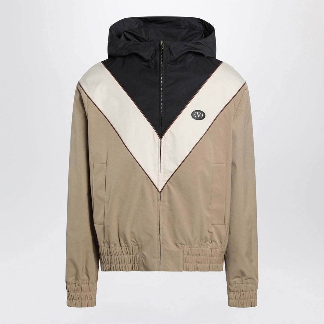 Coats &amp; Jackets Valentino - Black butter and camel jacket with Vlogo patch Brand