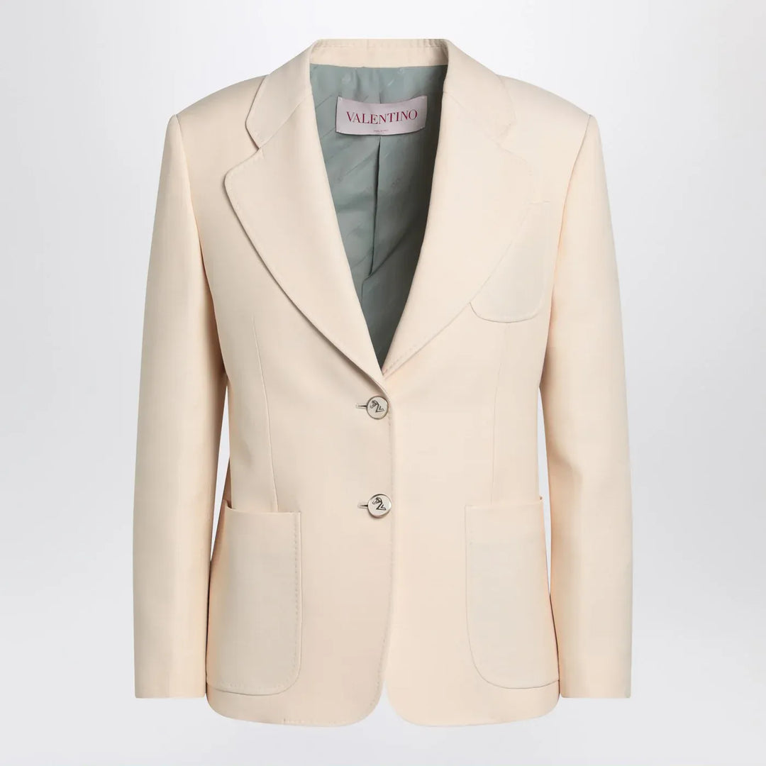 Valentino - Wool and silk single-breasted jacket Brand Coats &amp; Jackets 44  IT