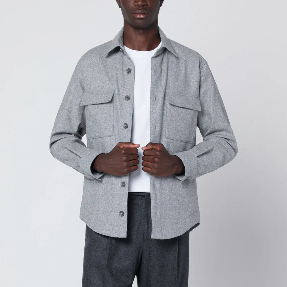 XACUS - Gray overshirt jacket in wool blend Brand Coats & Jackets XL