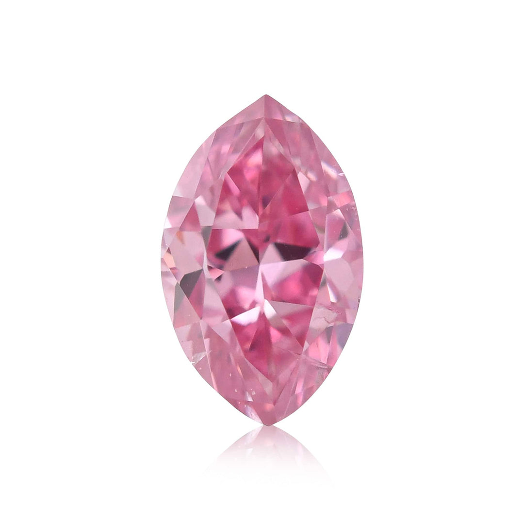 0.10 Carat Fancy Vivid Purplish Pink Marquise Diamond (SI2) GIA Brand Color Diamond