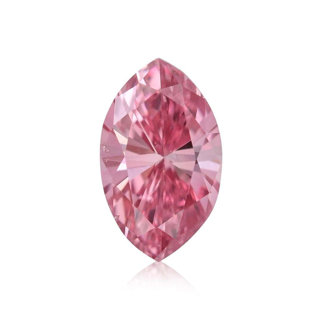 0.14 Carat Fancy Vivid Pink Marquise Diamond (SI1) GIA Brand Color Diamond