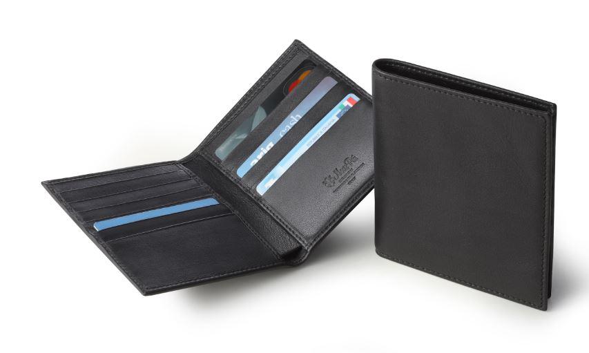 Italian Luxury Group Credit Card Wallet Men's Black Italian Leather Credit Card Holder Wallet Brand