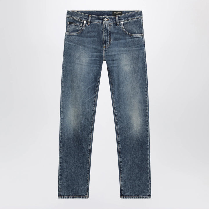 Dolce&amp;Gabbana - Slim-Fit Blue Washed Denim Jeans Brand 46 IT