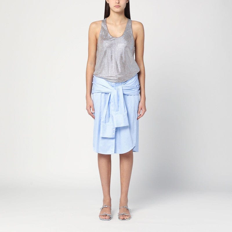 Dresses Giuseppe di Morabito - Shirt dress in light blue with rhinestones - 42 IT Brand