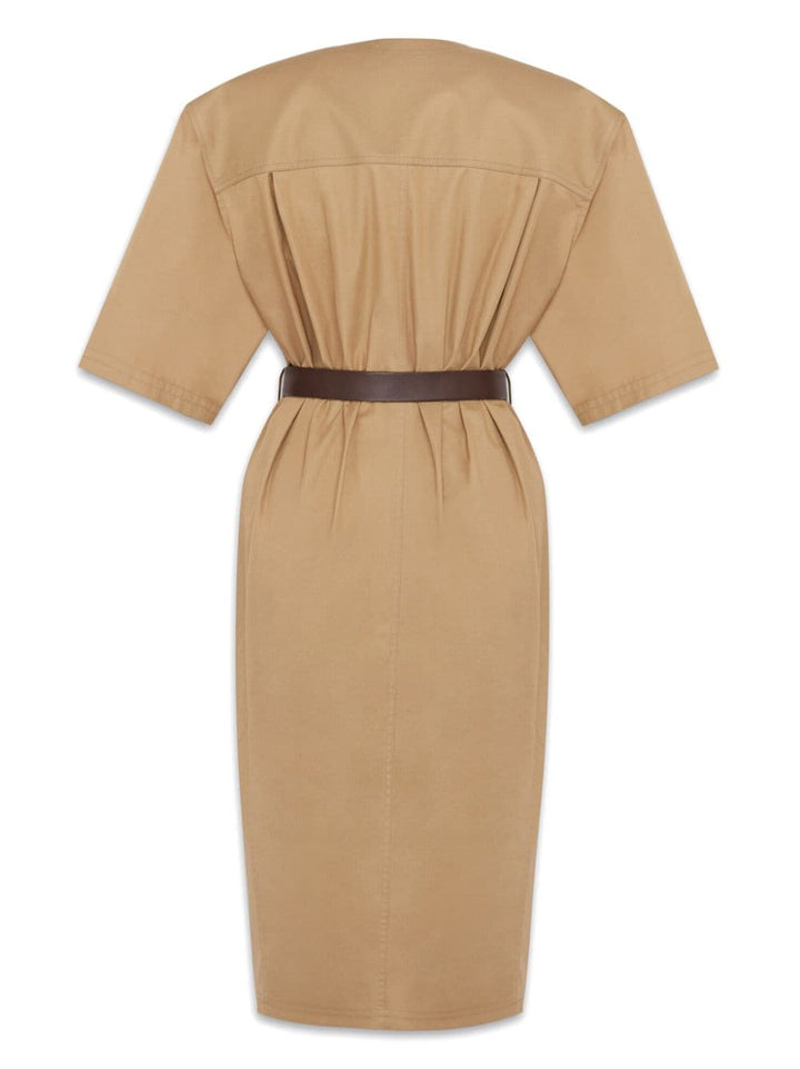 Saint Laurent Dresses 36 Saint Laurent Beige Cotton V-Neck Button-Down Dress Saint Laurent Beige Cotton V-Neck Button-Down Dress Brand