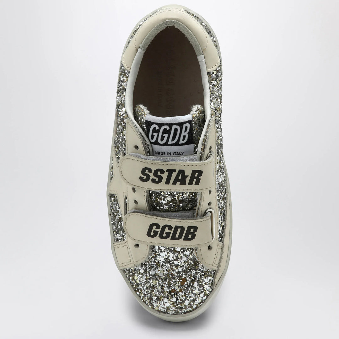 Golden Goose - Old School Sneakers in platinum/cream glitter Brand