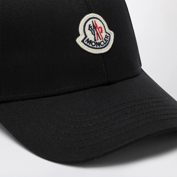 Moncler - Black cotton baseball cap with patch Brand Hats U