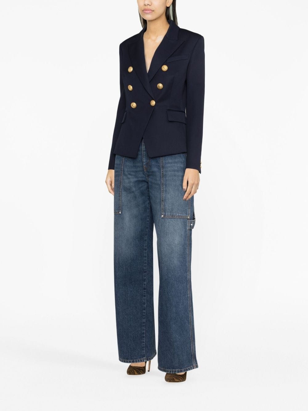 Balmain Jackets 38 Balmain Double-Breasted Blazer Balmain Navy Blue Wool Blazer Brand