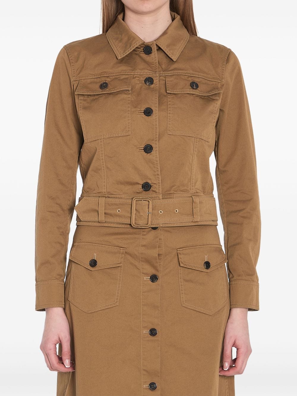 Saint Laurent Jackets 38 Saint Laurent Jackets Brown Saint Laurent Camel Brown Cropped Twill Jacket with Belted Waist Brand