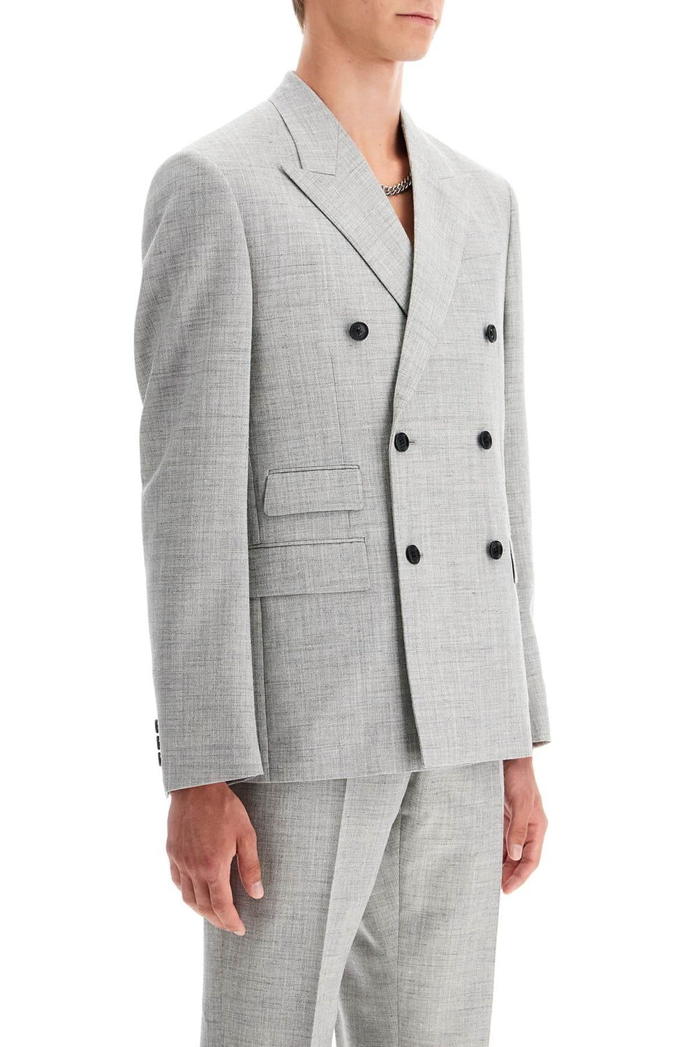 Versace Jackets 48 Versace Double-breasted Wool Blend Blazer Versace Double-breasted Wool Blend Blazer Brand