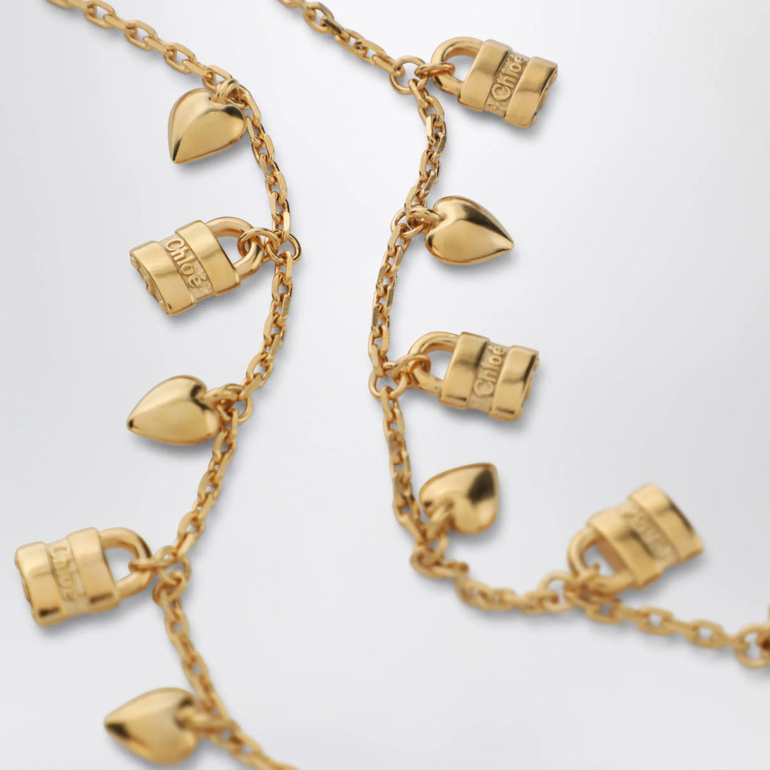 Chloé - Paddington necklace with gold-tone brass charms Brand Jewelry U