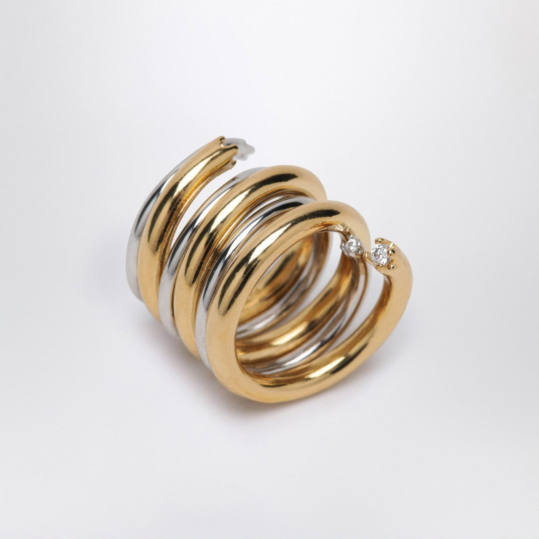 Jewelry PANCONESI - Spiral ring in gold and silver tone Brand
