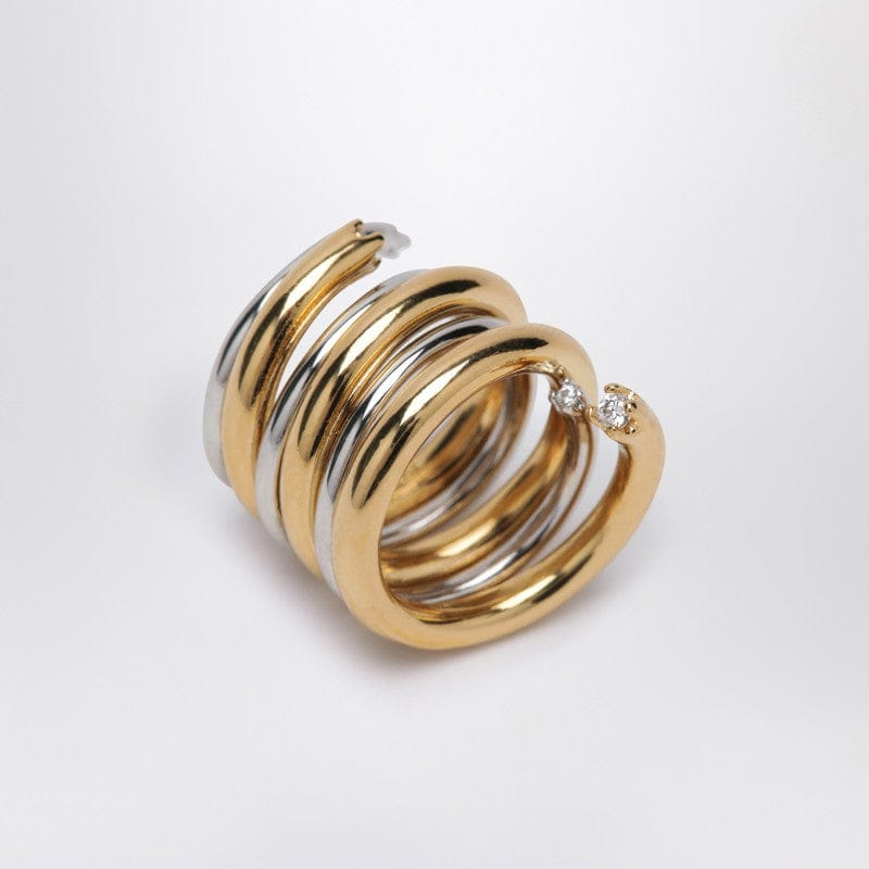 Jewelry Panconesi - Spiral ring in gold and silver tone - M Brand
