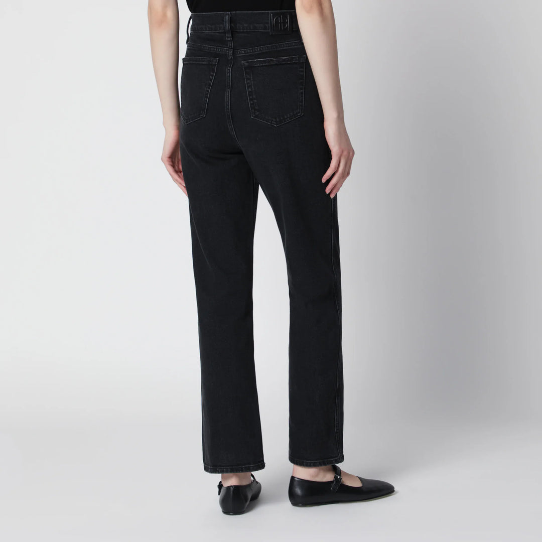 ANINE BING - Jane high-rise slim jeans in vintage black denim Brand Pants