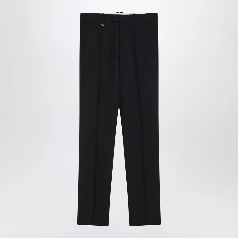 Burberry - Classic navy blue wool blend trousers Brand Pants 48 IT