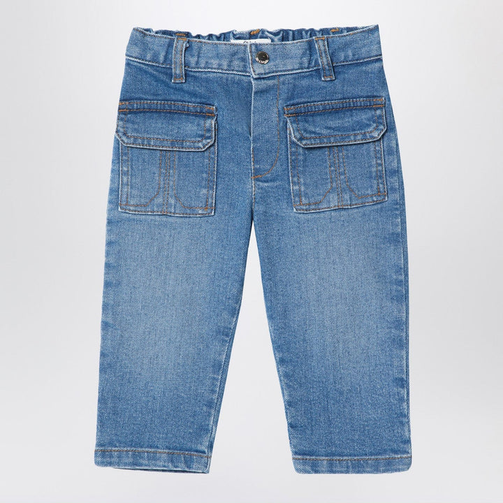 Pants 3A Chloé - Blue washed-effect jeans Brand