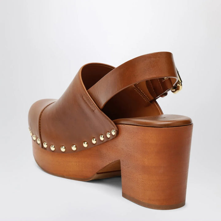 Chloé - Brown Jeannette clogs with studs Brand Pants