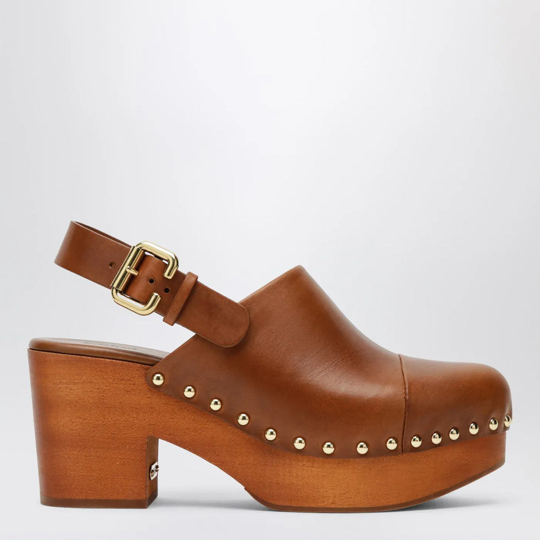 Chloé - Brown Jeannette clogs with studs Brand Pants 36 IT