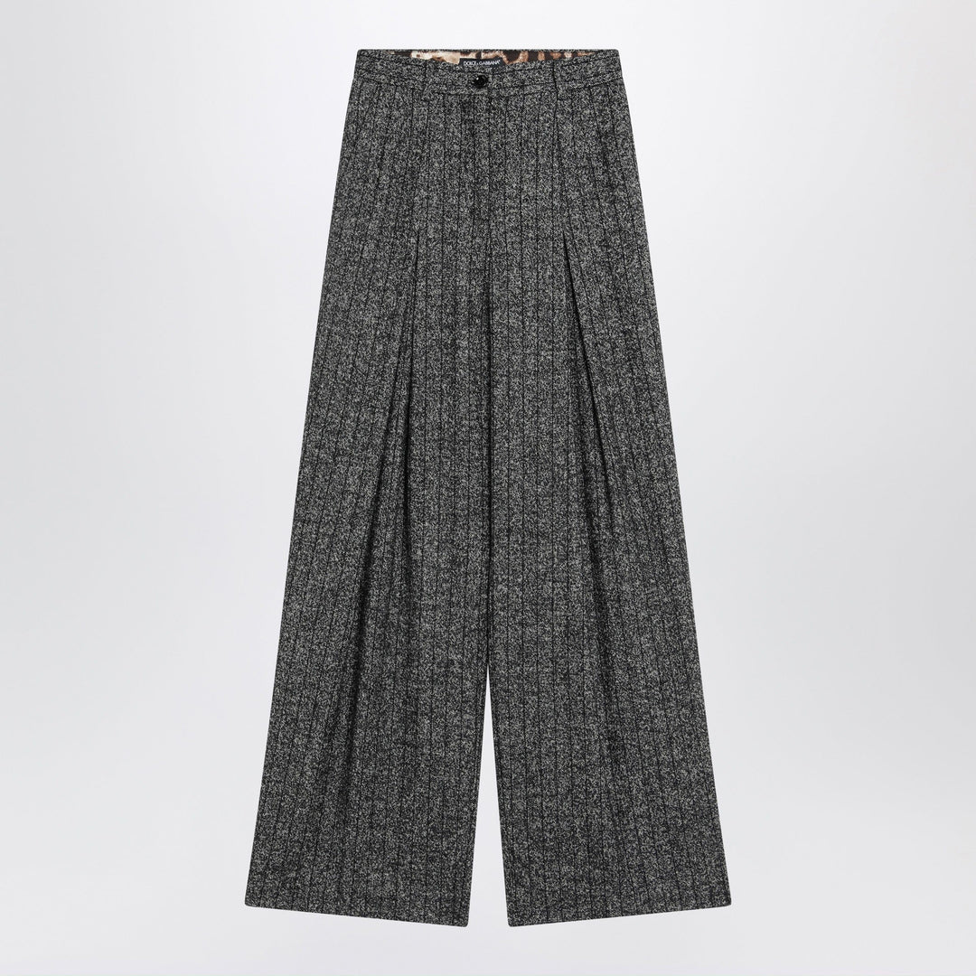 Pants 40  IT Dolce&amp;Gabbana - Wide dark grey striped trousers Brand