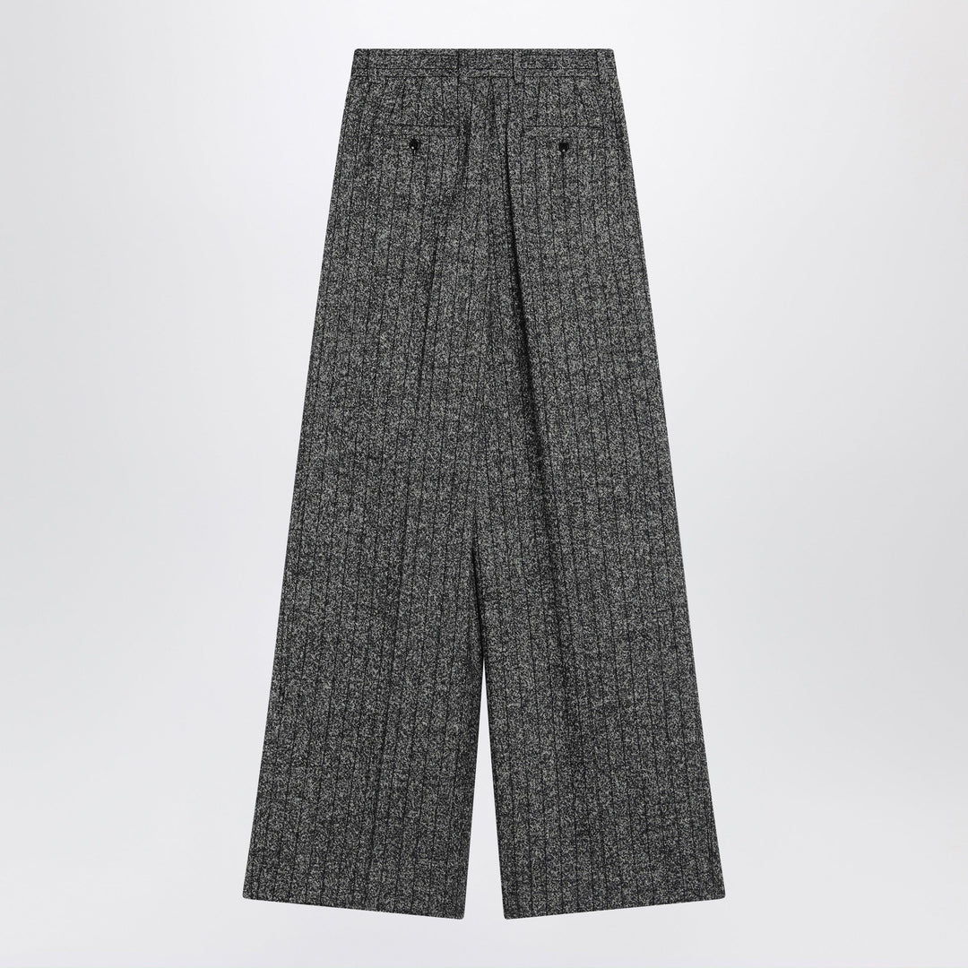 Dolce&amp;Gabbana - Wide dark grey striped trousers Brand Pants 40  IT