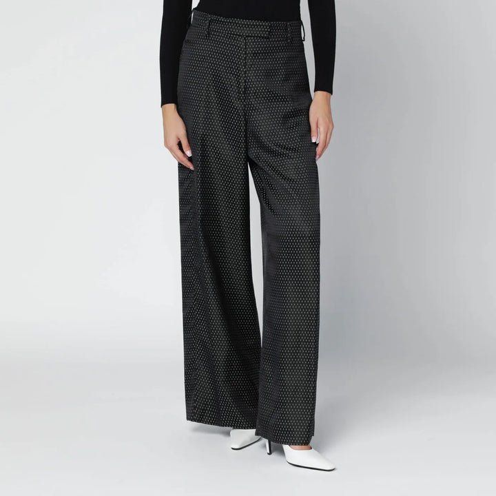 Dries Van Noten - Black jacquard trousers Brand Pants 36  FR