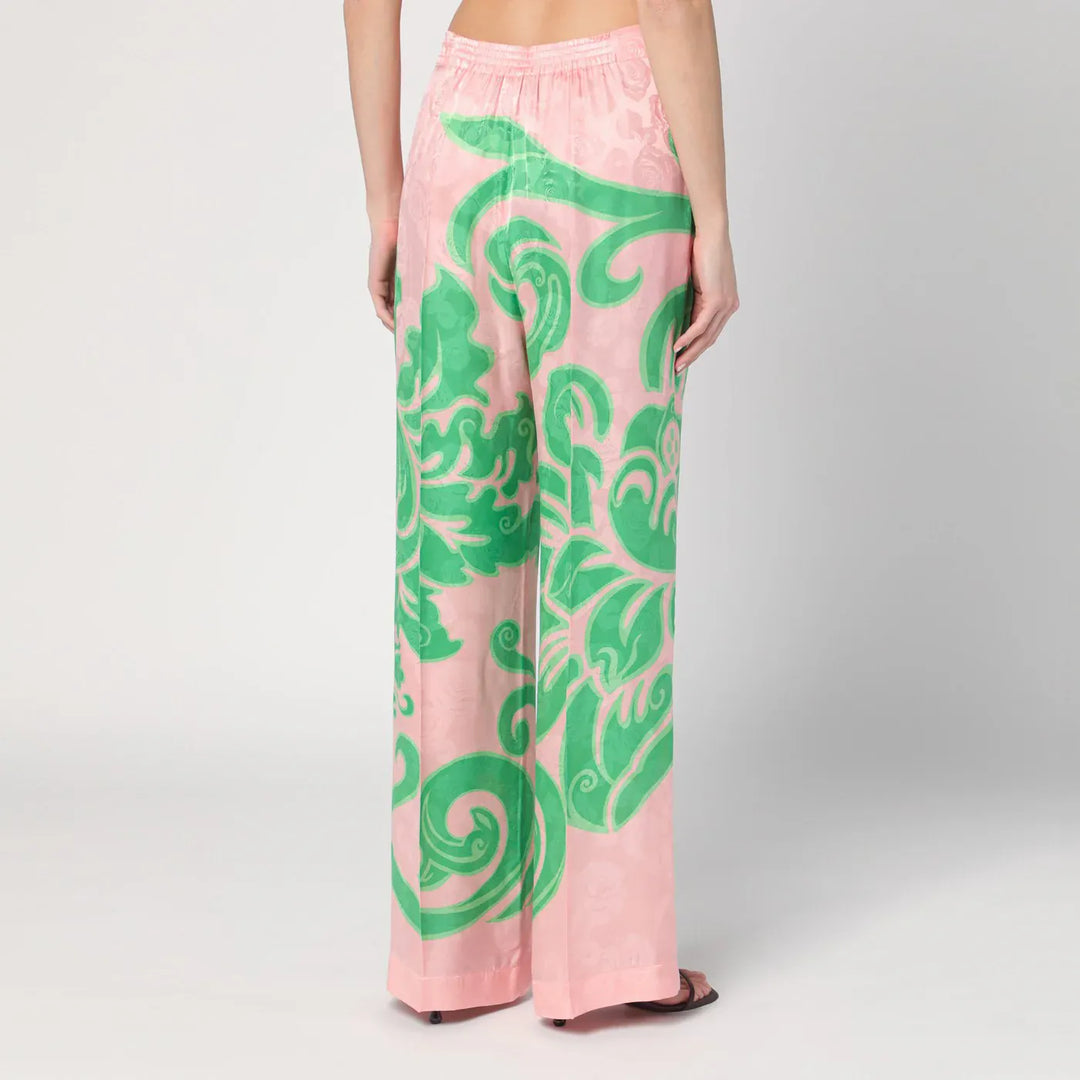 ETRO - Wide printed trousers in silk blend Brand Pants 44  IT