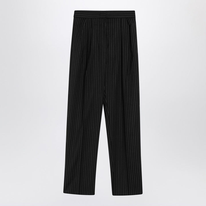 Pants 42  IT Max Mara - Black pinstriped wool trousers Brand