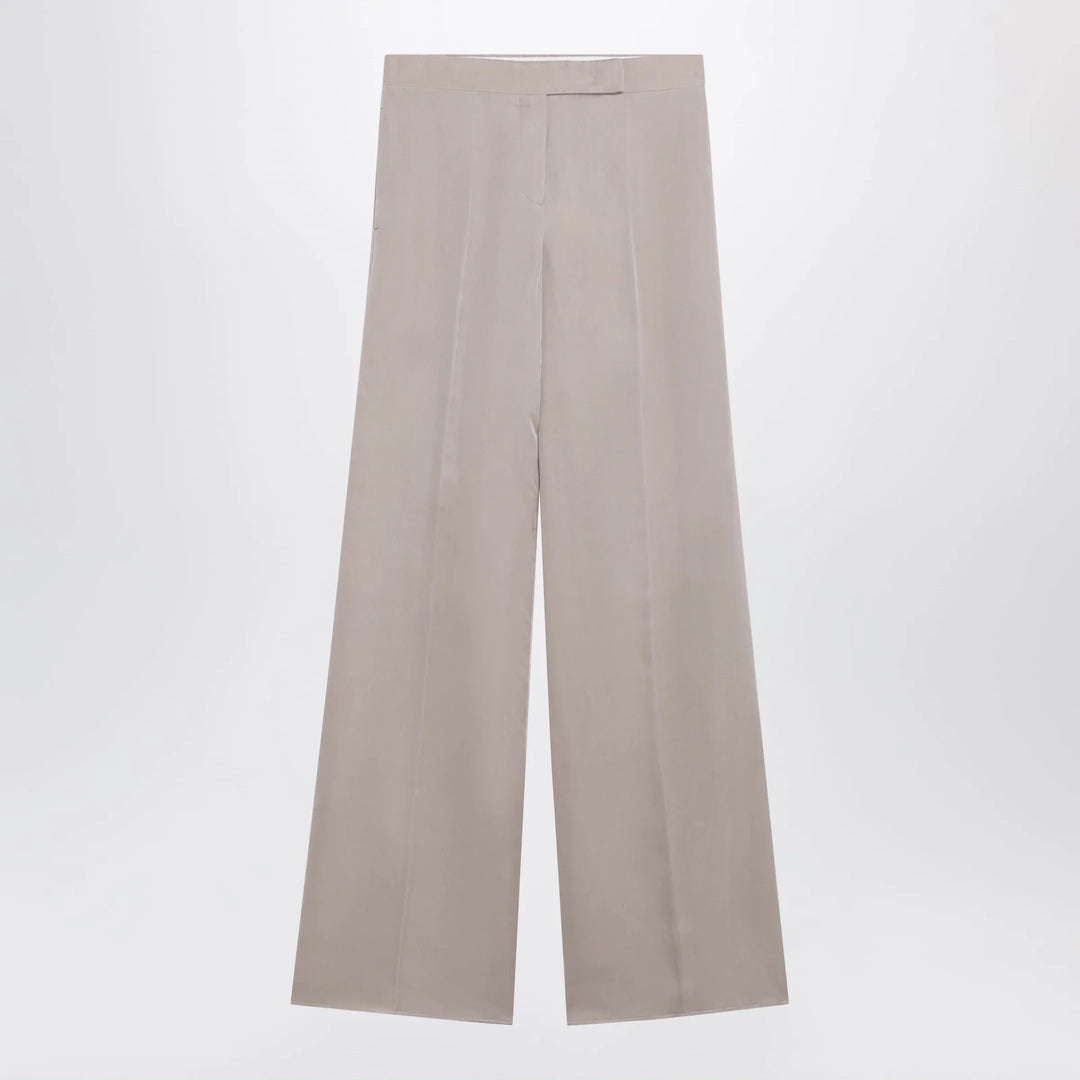 Max Mara - Long silk trousers in pink Brand Pants 40  IT