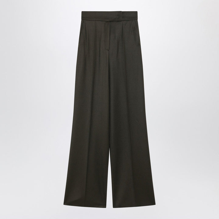 Pants 40  IT Max Mara - Moss green wide-leg wool trousers Brand